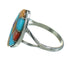 Southwest Multicolor Inlay Genuine Sterling Silver Ring Size 7-1/4 QX71026